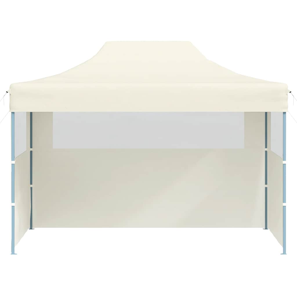Partytent met 3 zijwanden inklapbaar 3x4 m staal crème