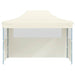 Partytent met 3 zijwanden inklapbaar 3x4 m staal crème