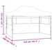 Partytent met 3 zijwanden inklapbaar 3x4 m staal crème
