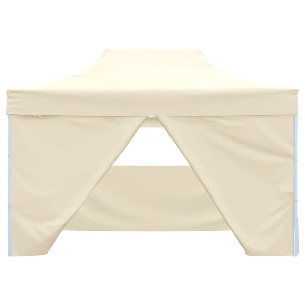 Partytent met 4 zijwanden inklapbaar 3x4 m staal crème