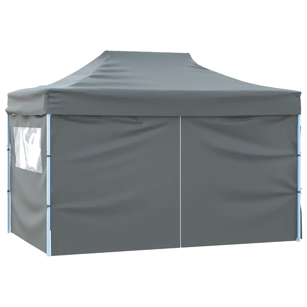 Partytent met 4 zijwanden inklapbaar 3x4 m staal antraciet