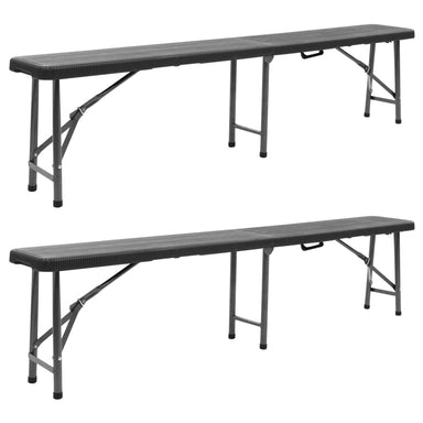 Tuinbanken Inklapbaar 180 Cm Hdpe Zwart