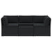 4-delige Loungeset met kussens poly rattan zwart