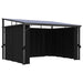 Prieel met gordijn 405x294x244 cm antraciet