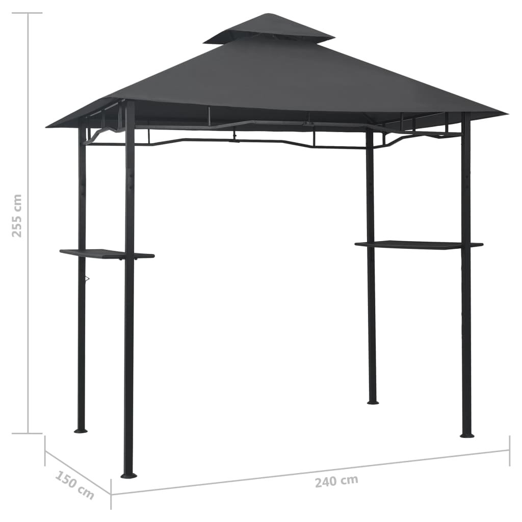 Barbecue paviljoen 240x150x255 cm staal antraciet