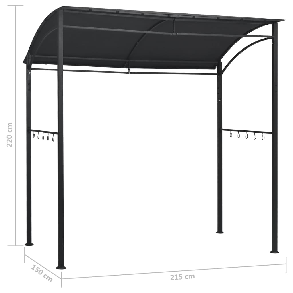 Barbecue paviljoen 215x150x220 cm staal antraciet