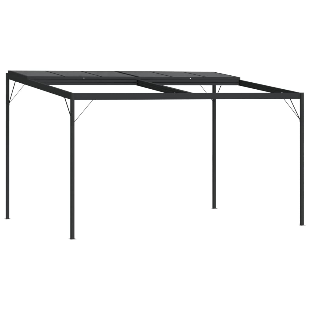 Prieel met dak 4x3x2,5 m aluminium en staal antracietkleurig