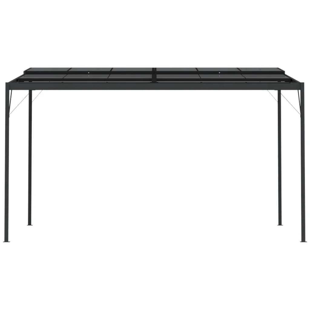 Prieel met dak 4x3x2,5 m aluminium en staal antracietkleurig