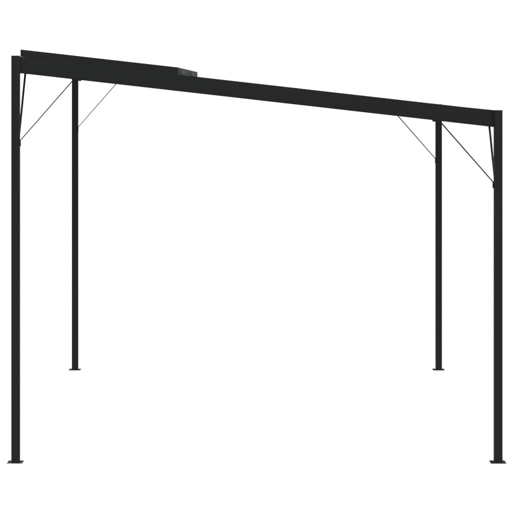 Prieel met dak 4x3x2,5 m aluminium en staal antracietkleurig