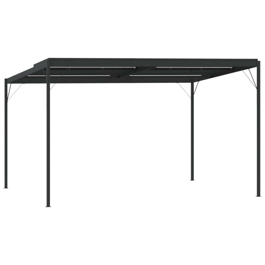 Prieel met dak 4x3x2,5 m aluminium en staal antracietkleurig