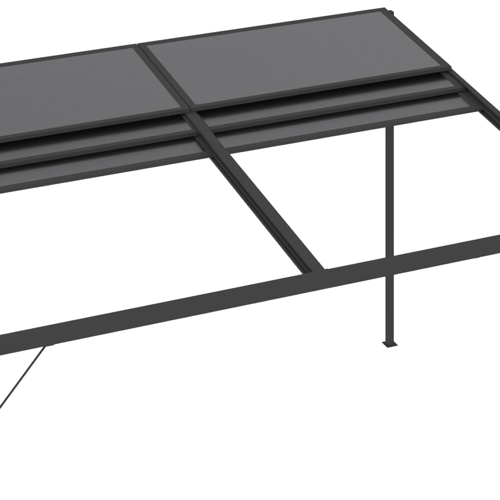 Prieel met dak 4x3x2,5 m aluminium en staal antracietkleurig