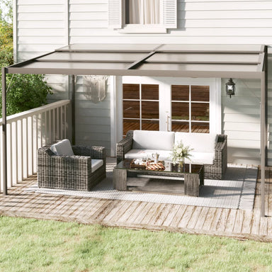 Prieel met dak 4x3x2,5 m aluminium en staal antracietkleurig