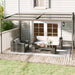 Prieel met dak 4x3x2,5 m aluminium en staal antracietkleurig