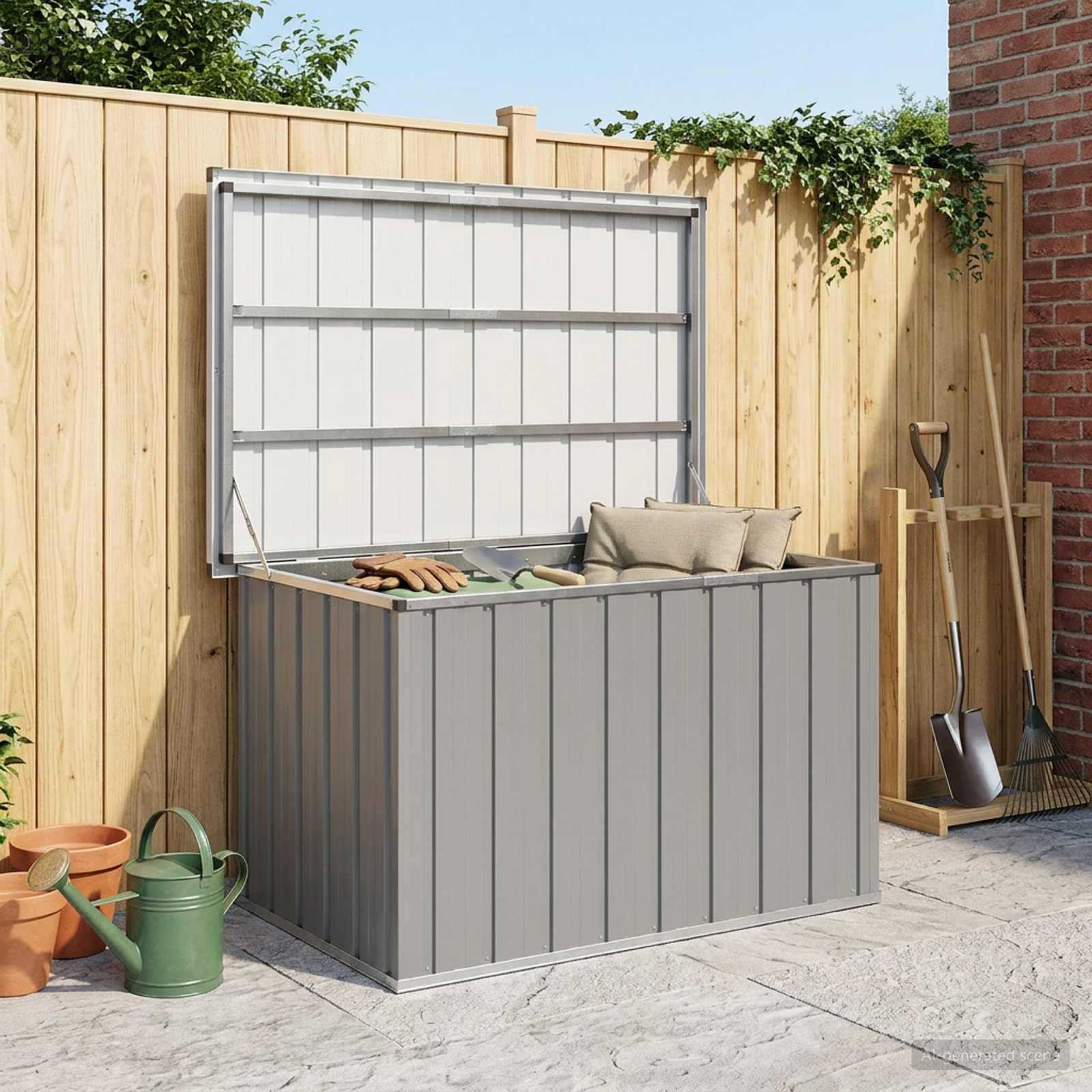 Tuinbox 109x67x65 cm grijs