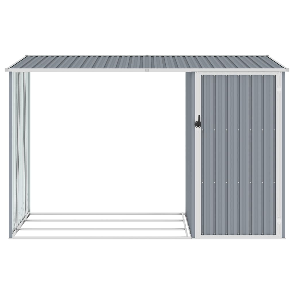 Brandhoutschuur 245x98x159 cm gegalvaniseerd staal grijs