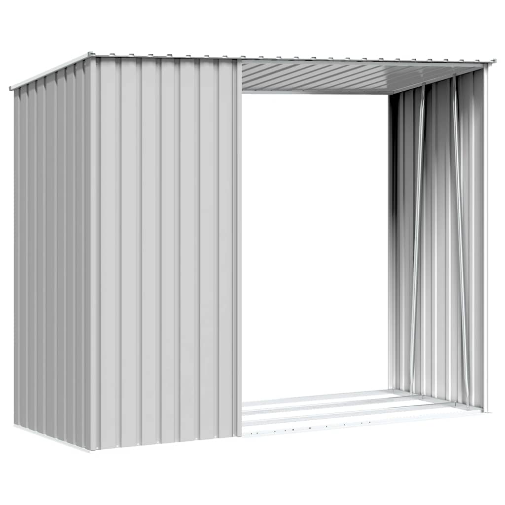 Brandhoutschuur 245x98x159 cm gegalvaniseerd staal grijs
