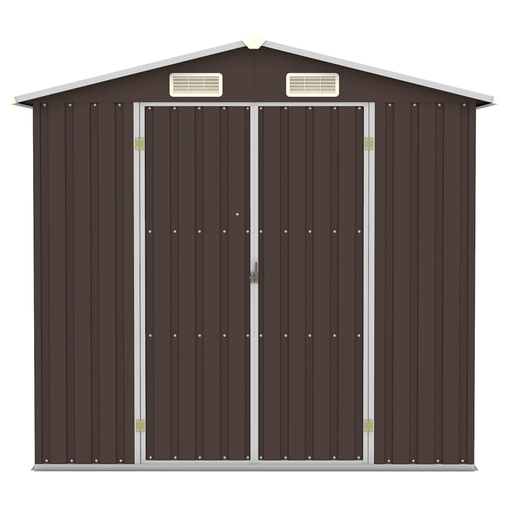 Tuinschuur 205x129x183 cm gegalvaniseerd staal bruin