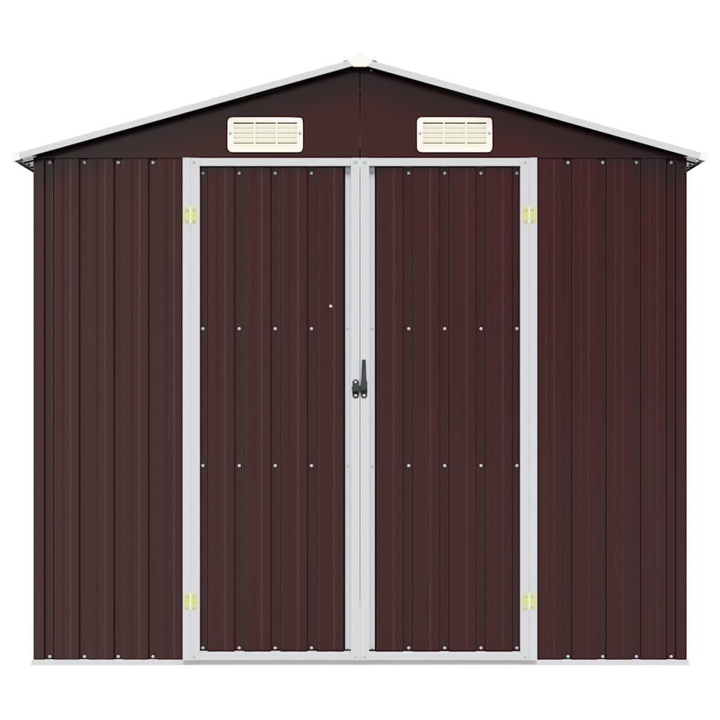 Tuinschuur 205x129x183 cm gegalvaniseerd staal bruin