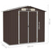 Tuinschuur 205x129x183 cm gegalvaniseerd staal bruin