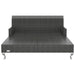 Ligbed met kussens 2-persoons poly rattan zwart