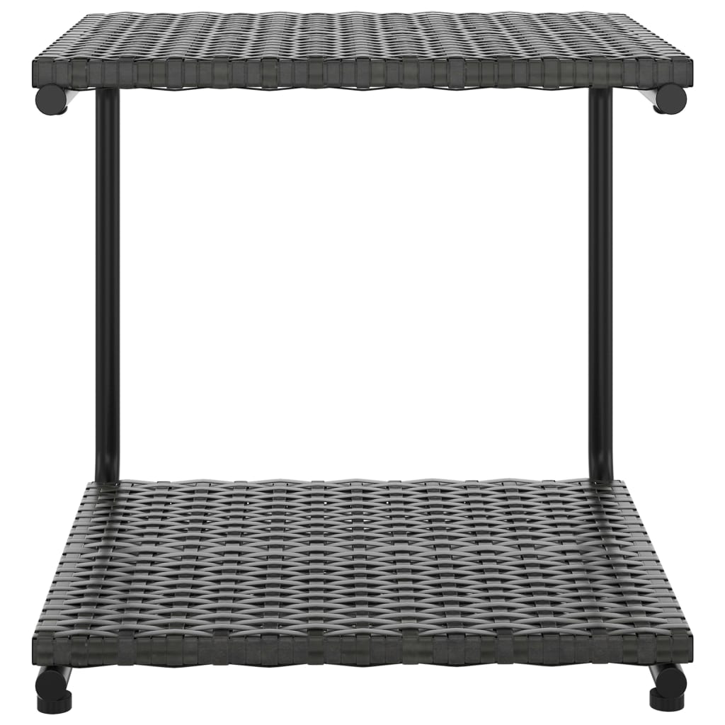 Ligbed met kussens 2-persoons poly rattan zwart