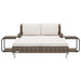 Ligbed met kussens 2-persoons poly rattan bruin