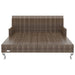 Ligbed met kussens 2-persoons poly rattan bruin