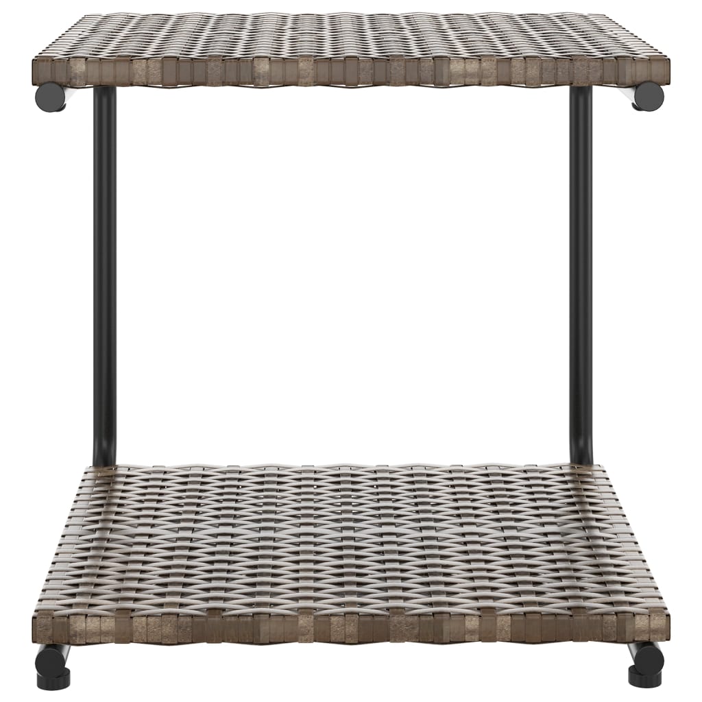 Ligbed met kussens 2-persoons poly rattan bruin