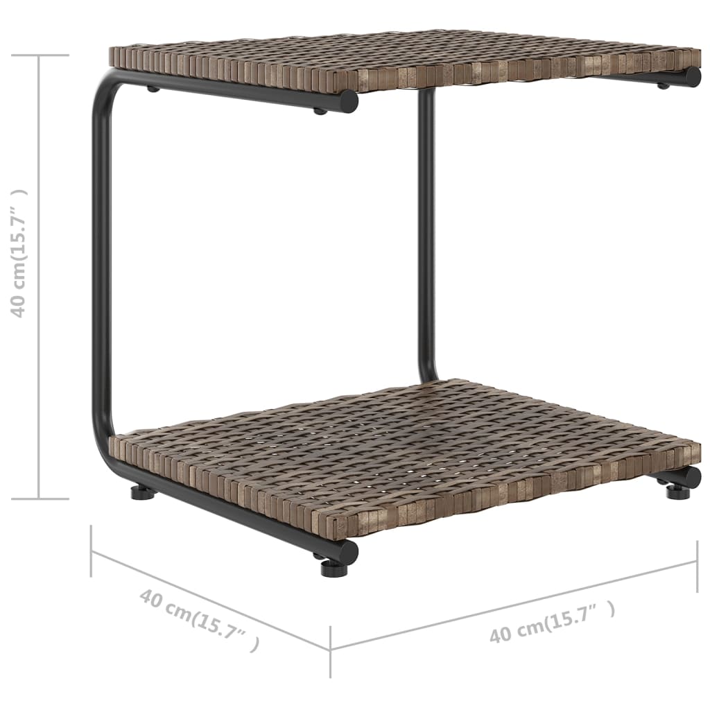 Ligbed met kussens 2-persoons poly rattan bruin