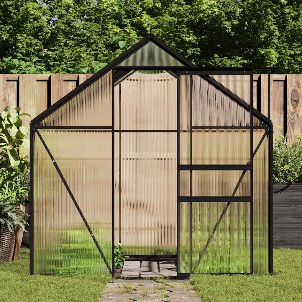 Tuinkas met basisframe 4,75 m² aluminium antracietkleurig