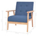 3-delig Bankstel stof blauw