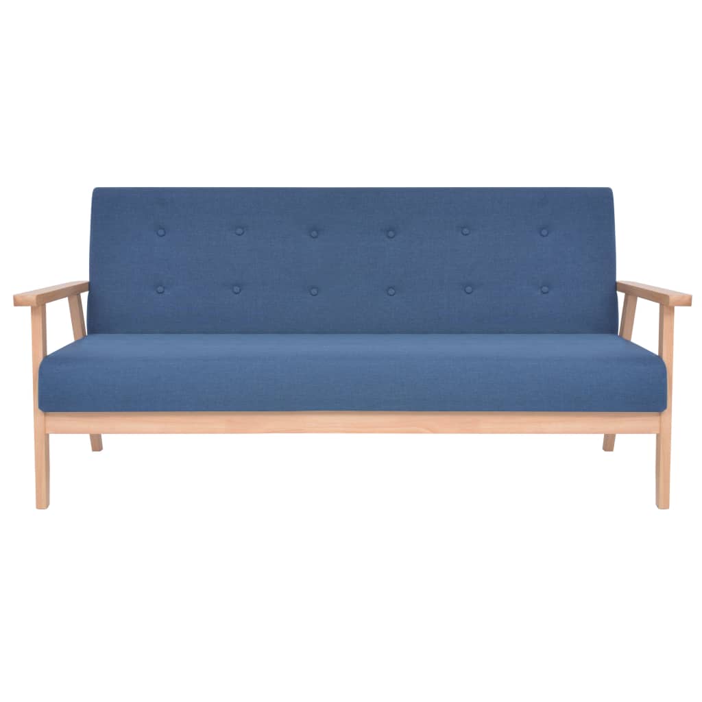3-delig Bankstel stof blauw