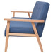 3-delig Bankstel stof blauw