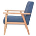 3-delig Bankstel stof blauw