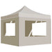 Partytent inklapbaar met wanden 2x2 m aluminium crème