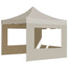Partytent inklapbaar met wanden 2x2 m aluminium crème