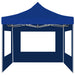 Partytent inklapbaar met wanden 2x2 m aluminium blauw
