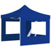 Partytent inklapbaar met wanden 2x2 m aluminium blauw