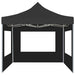 Partytent inklapbaar met wanden 2x2 m aluminium antraciet