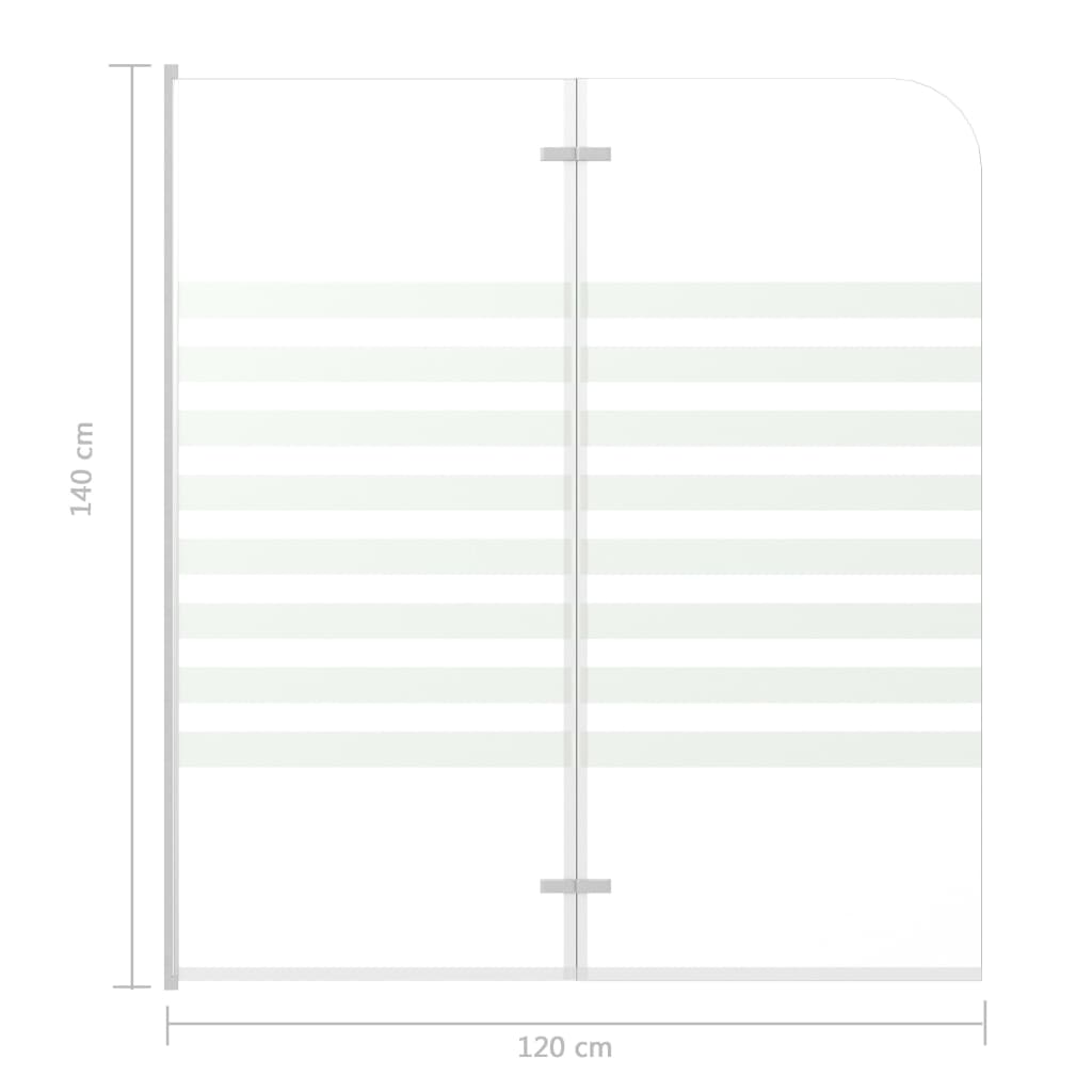 Badwand gestreept 120x140 cm gehard glas