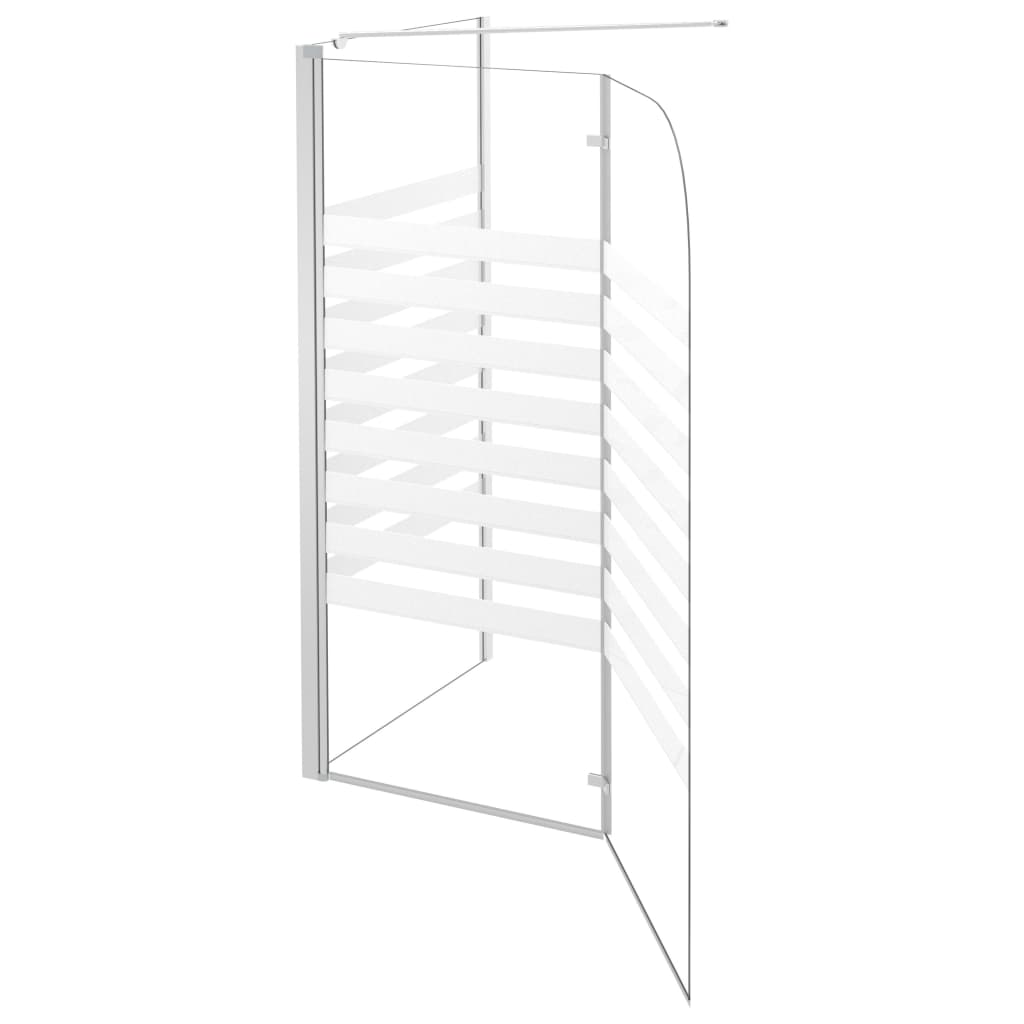 Badwand gestreept 120x68x130 cm gehard glas