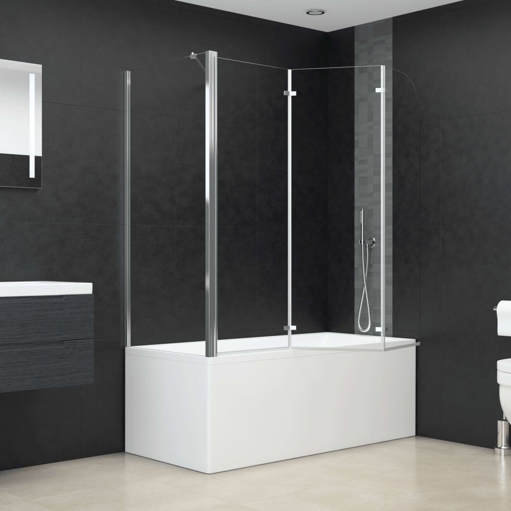 Badwand 120x69x130 cm gehard glas transparant