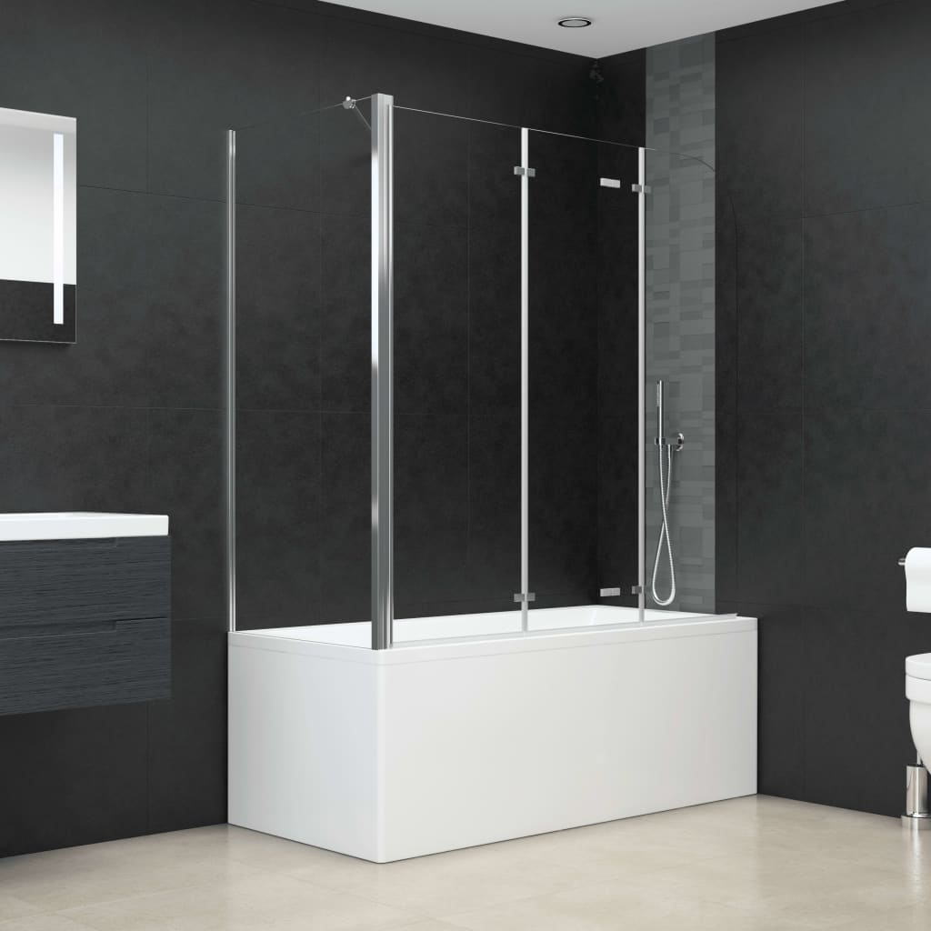 Badwand 120x69x130 cm gehard glas transparant