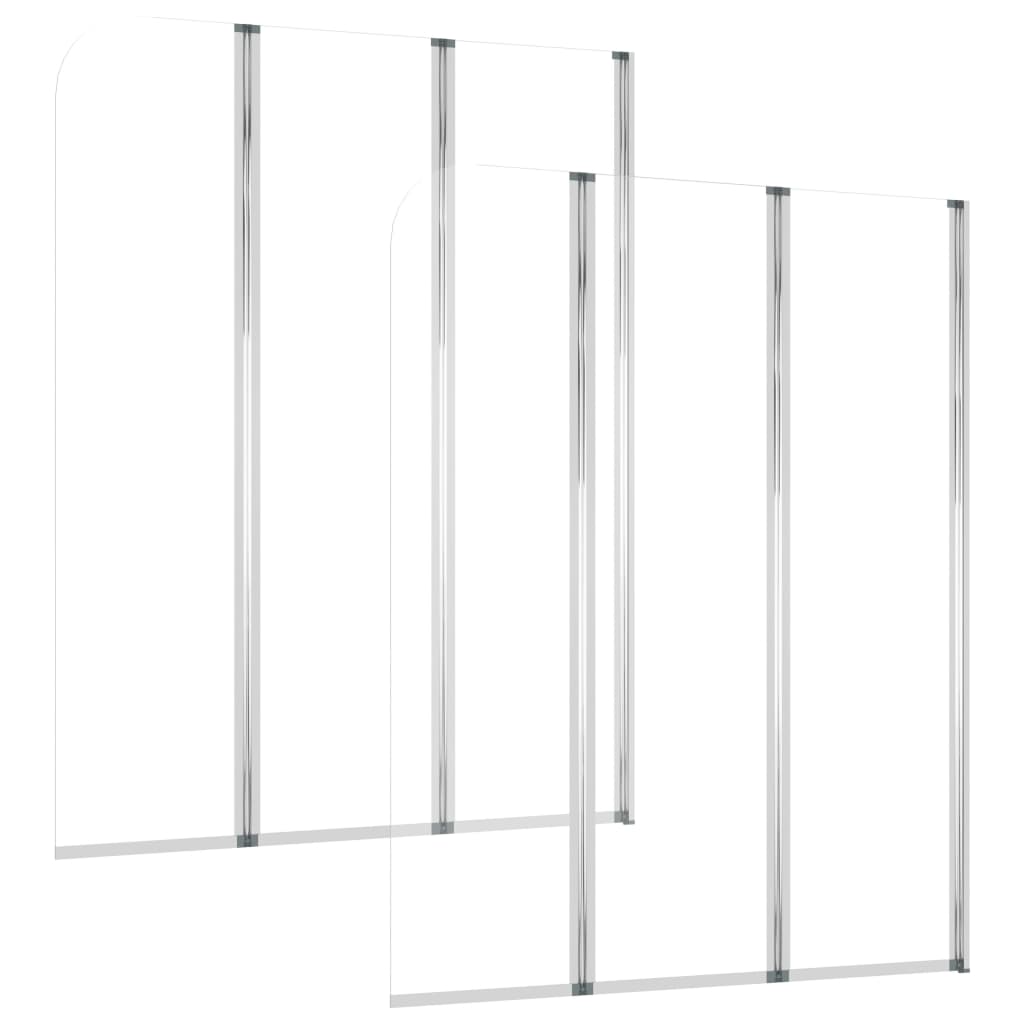 Badwanden 2 st 104x130 cm gehard glas transparant