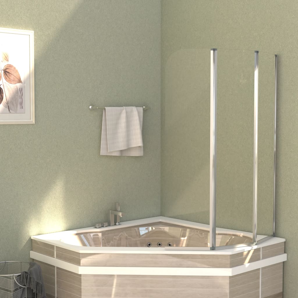 Badwanden 2 st 104x130 cm gehard glas transparant