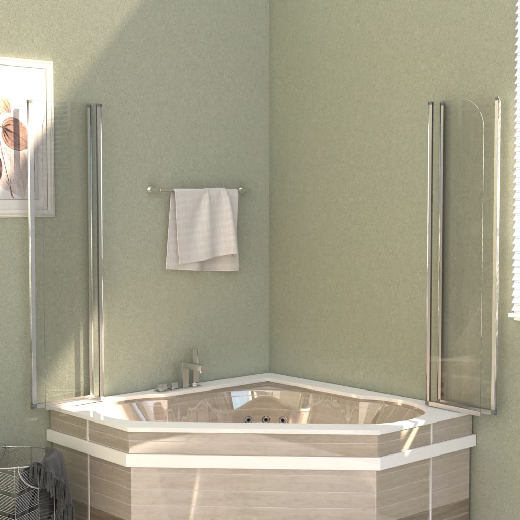 Badwanden 2 st 104x130 cm gehard glas transparant