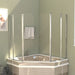 Badwanden 2 st 104x130 cm gehard glas transparant
