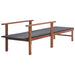 Ligbed poly rattan en massief acaciahout zwart