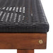 Ligbed poly rattan en massief acaciahout zwart