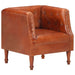 Fauteuil echt leer bruin